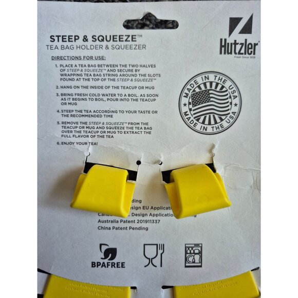 Hutzler Steep & Squeeze Tea Bag Holder & Squeezer BPA-Free 2 set's included - Picture 4 of 5